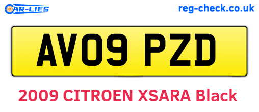 AV09PZD are the vehicle registration plates.