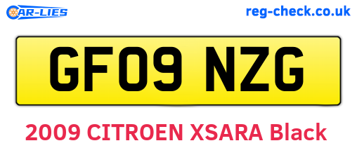 GF09NZG are the vehicle registration plates.