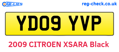 YD09YVP are the vehicle registration plates.