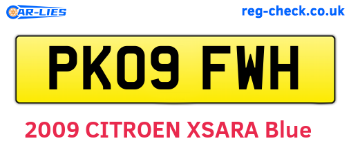 PK09FWH are the vehicle registration plates.