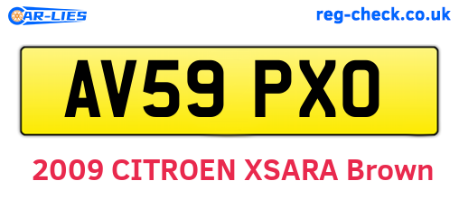 AV59PXO are the vehicle registration plates.
