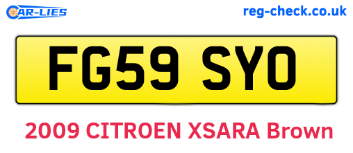 FG59SYO are the vehicle registration plates.