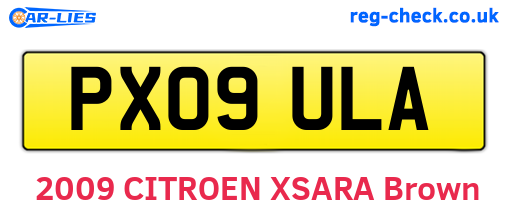 PX09ULA are the vehicle registration plates.