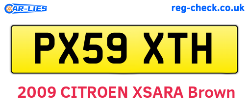PX59XTH are the vehicle registration plates.