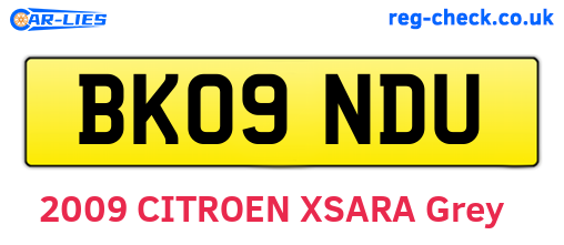 BK09NDU are the vehicle registration plates.