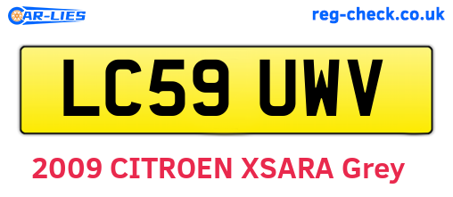LC59UWV are the vehicle registration plates.