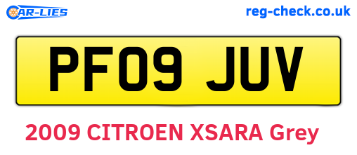 PF09JUV are the vehicle registration plates.