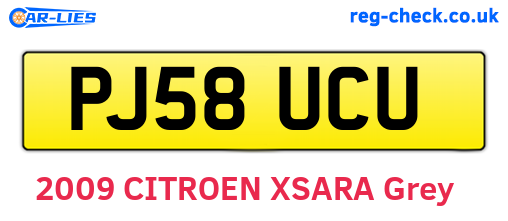 PJ58UCU are the vehicle registration plates.