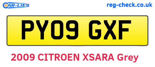PY09GXF are the vehicle registration plates.