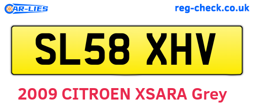 SL58XHV are the vehicle registration plates.