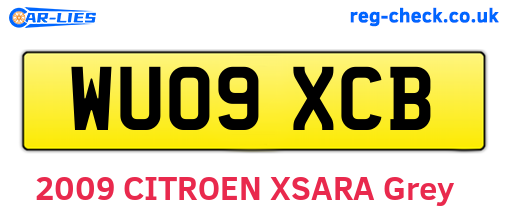 WU09XCB are the vehicle registration plates.