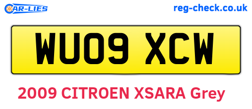 WU09XCW are the vehicle registration plates.