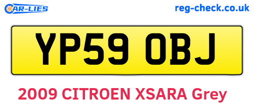 YP59OBJ are the vehicle registration plates.