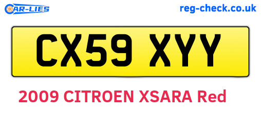 CX59XYY are the vehicle registration plates.