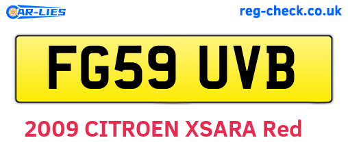 FG59UVB are the vehicle registration plates.