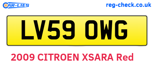 LV59OWG are the vehicle registration plates.