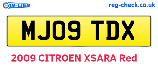 MJ09TDX are the vehicle registration plates.