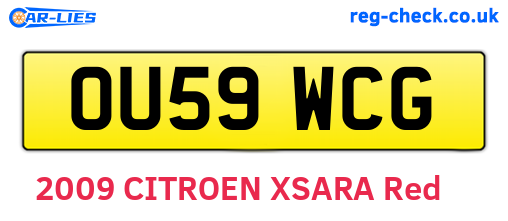 OU59WCG are the vehicle registration plates.