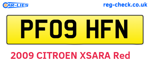 PF09HFN are the vehicle registration plates.