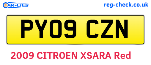 PY09CZN are the vehicle registration plates.