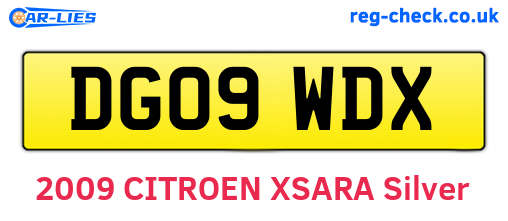 DG09WDX are the vehicle registration plates.