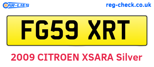 FG59XRT are the vehicle registration plates.
