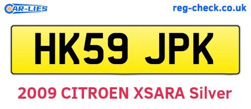 HK59JPK are the vehicle registration plates.