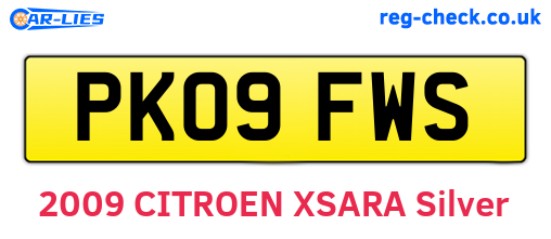 PK09FWS are the vehicle registration plates.