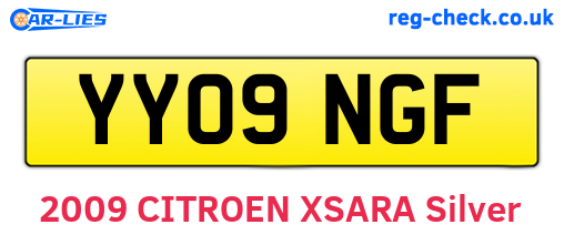 YY09NGF are the vehicle registration plates.