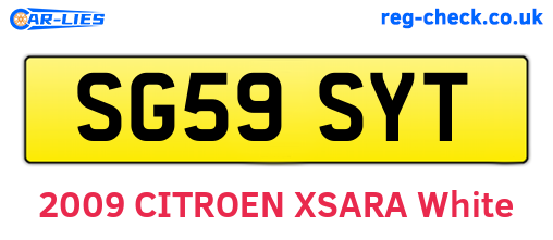 SG59SYT are the vehicle registration plates.