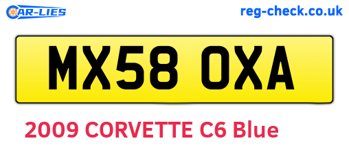 MX58OXA are the vehicle registration plates.