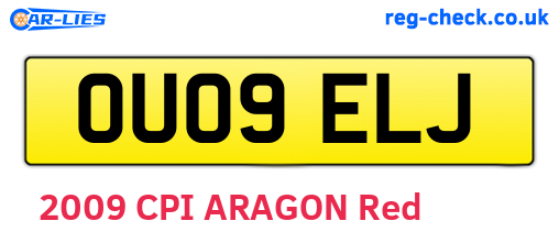 OU09ELJ are the vehicle registration plates.