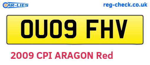 OU09FHV are the vehicle registration plates.