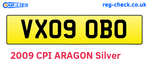 VX09OBO are the vehicle registration plates.