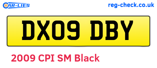 DX09DBY are the vehicle registration plates.