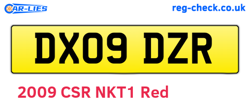 DX09DZR are the vehicle registration plates.