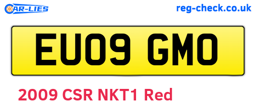 EU09GMO are the vehicle registration plates.