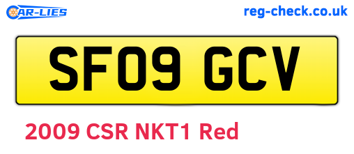 SF09GCV are the vehicle registration plates.