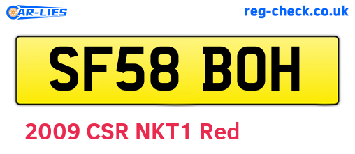 SF58BOH are the vehicle registration plates.