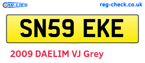 SN59EKE are the vehicle registration plates.