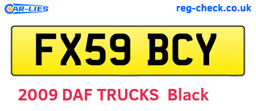 FX59BCY are the vehicle registration plates.