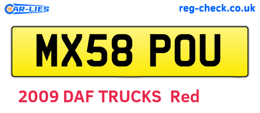 MX58POU are the vehicle registration plates.