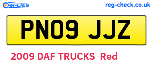 PN09JJZ are the vehicle registration plates.