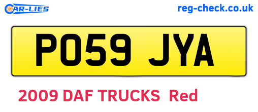 PO59JYA are the vehicle registration plates.