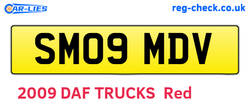 SM09MDV are the vehicle registration plates.