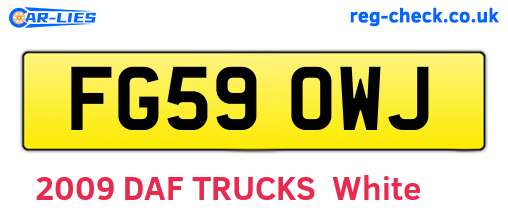 FG59OWJ are the vehicle registration plates.