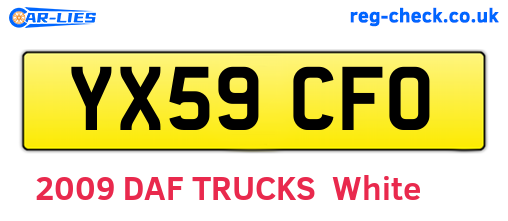 YX59CFO are the vehicle registration plates.