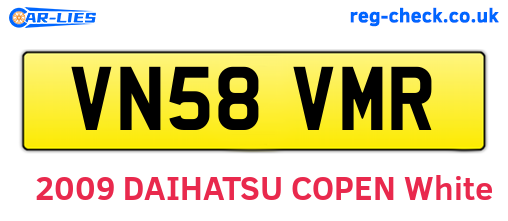VN58VMR are the vehicle registration plates.