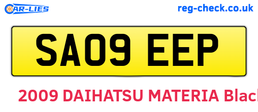 SA09EEP are the vehicle registration plates.