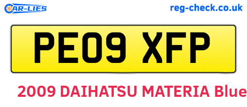 PE09XFP are the vehicle registration plates.